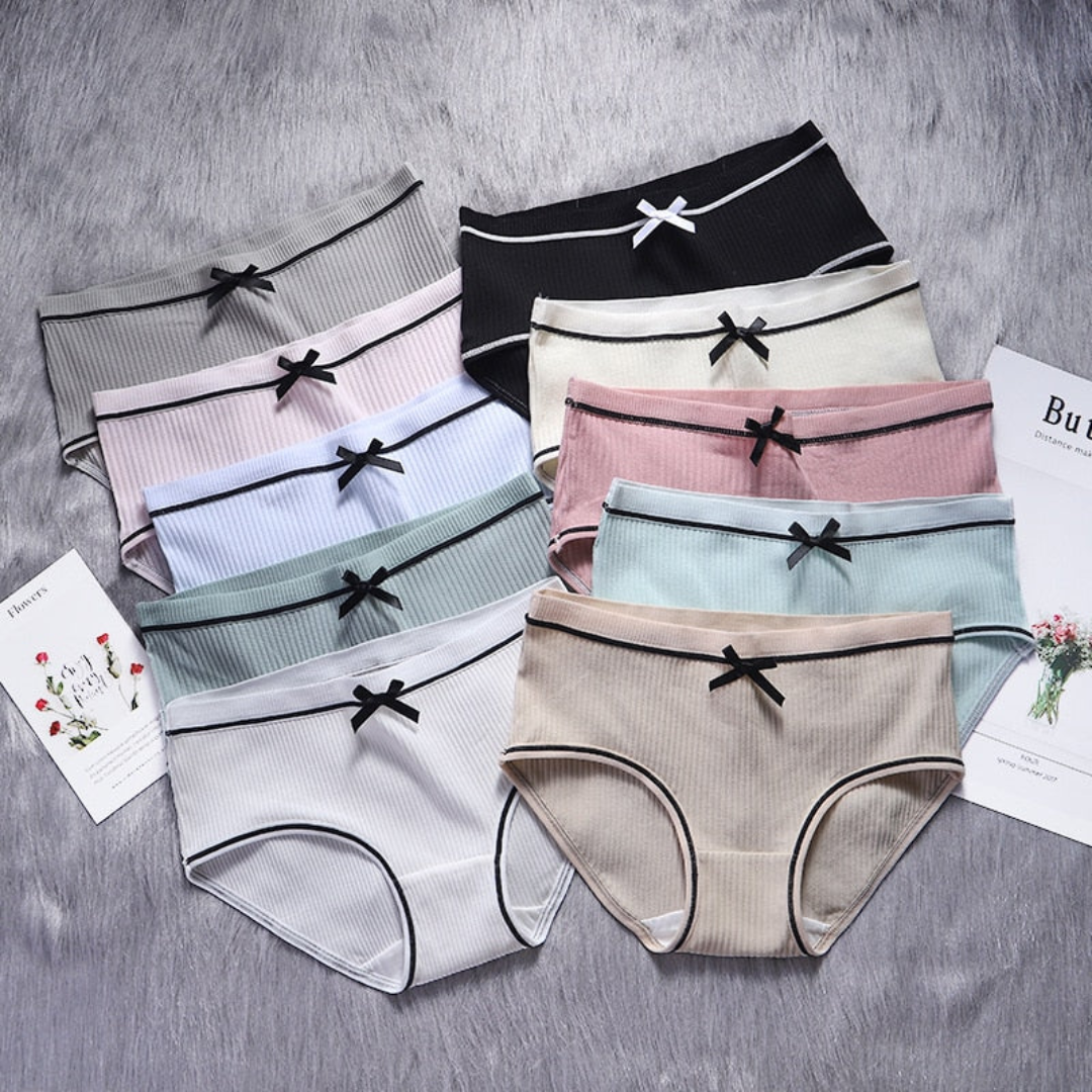 Women’s Mid-Waist Cotton Bow Panties